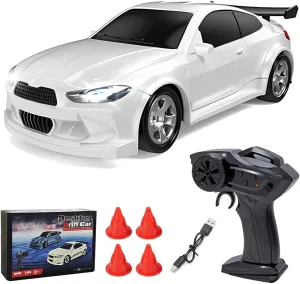 1: 64 Scale Desktop RC Drift Car, 15Km/h 4WD High Speed RTR Mini Racing Drifting Car with LED Lights, 2.4G Remote Control Racing Vehicles Hobby Gift for Adults