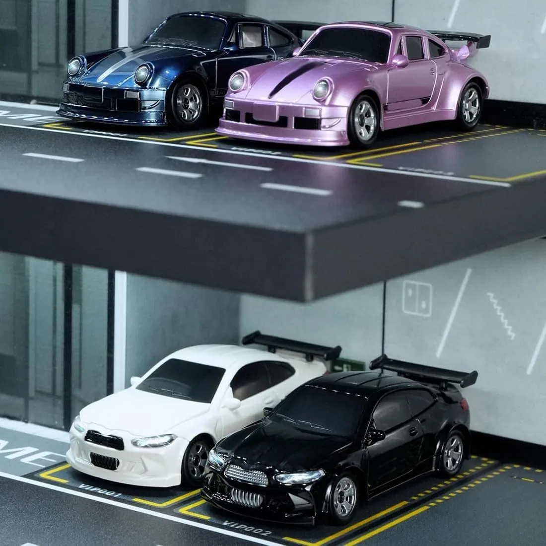 1: 64 Scale Desktop RC Drift Car, 15Km/h 4WD High Speed RTR Mini Racing Drifting Car with LED Lights, 2.4G Remote Control Racing Vehicles Hobby Gift for Adults