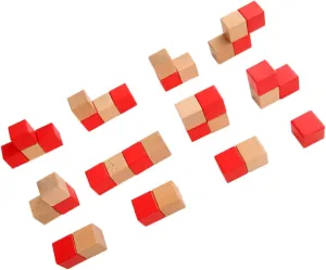 1 Set Two Color Building Blocks Wood Cube for Early Education Enhances Color Recognition Imagination and Hand Eye Coordination Skills