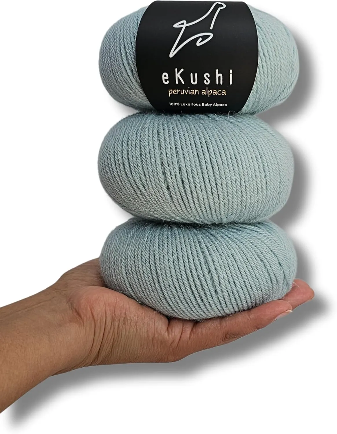 100% Baby Alpaca Yarn for Knitting & Crocheting - Set of 2 Skeins of Premium Yarn DK - Lightweight, Hypoallergenic & Thermal Peru Made - Ideal for Delicate Projects (Baby Blue - AZ081)