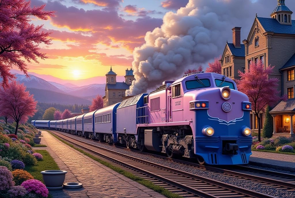 1000 Piece Sunset Train Jigsaw Puzzle Scenic Landscape Puzzle for Adults Challenging Relaxing Activity Beautiful Artwork Great Gift Idea Quality Pieces