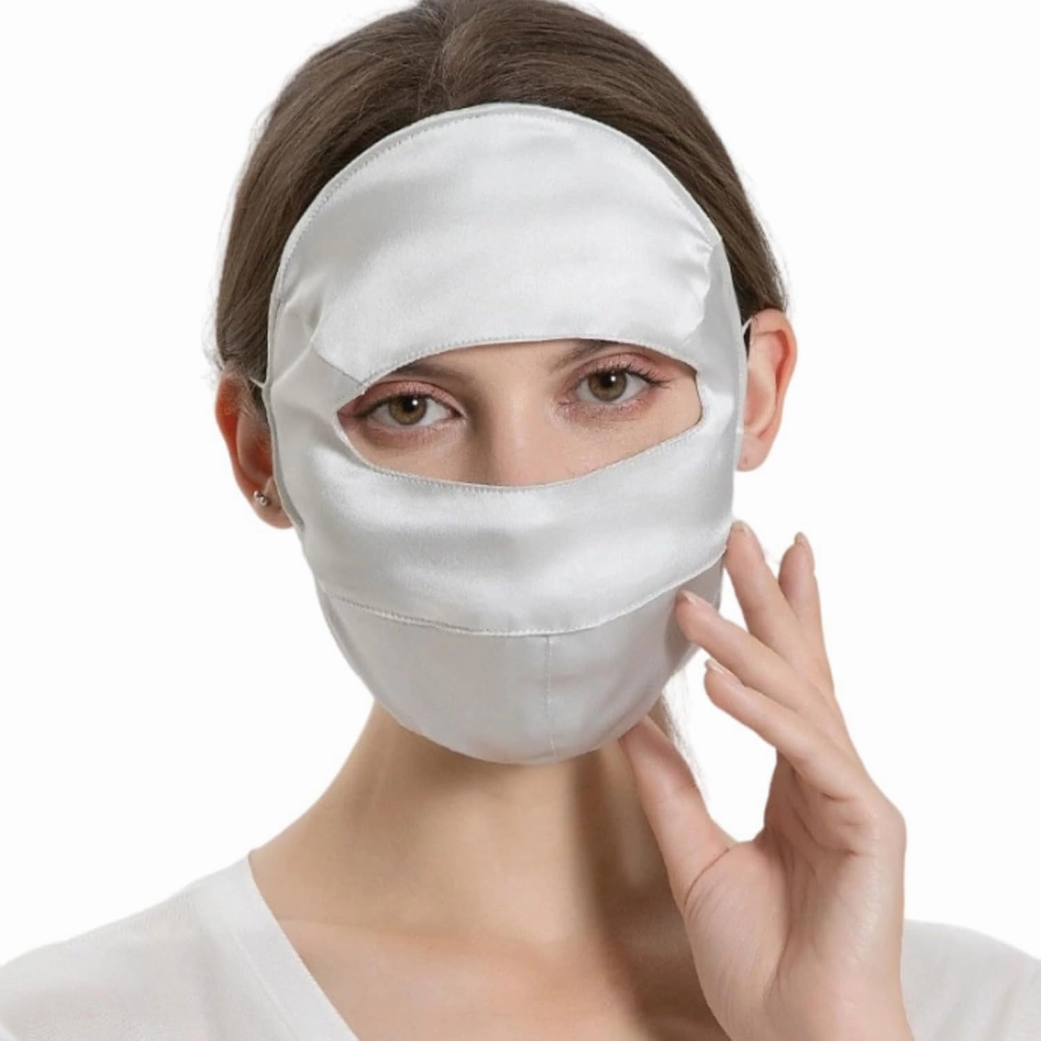 100% 19 Momme Mulberry Silk Sun Protection Face Mask for Women - UPF 50  Lightweight Facial Shield