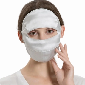 100% 19 Momme Mulberry Silk Sun Protection Face Mask for Women - UPF 50  Lightweight Facial Shield