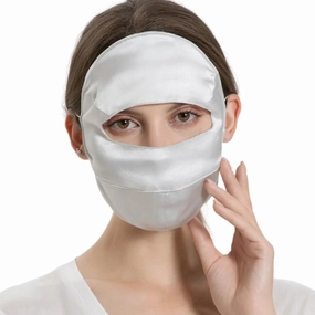 100% 19 Momme Mulberry Silk Sun Protection Face Mask for Women - UPF 50  Lightweight Facial Shield