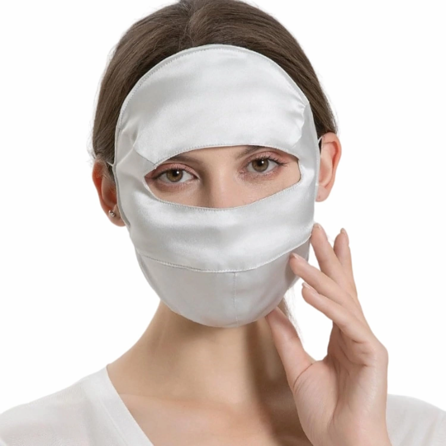 100% 19 Momme Mulberry Silk Sun Protection Face Mask for Women - UPF 50  Lightweight Facial Shield