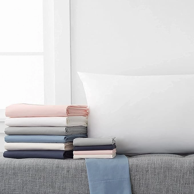 100% Pima Cotton 400 TC 4-Piece Top Split Head King Sheets for Adjustable Beds, Designed for Sleep Number Beds- 36'' Split from The Top, 15" Deep Pocket Fit - White