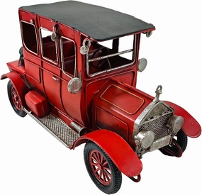 10'' Iron Classic Red Cars Model - Collectible Vehicle Decoration, Metal Christmas Decor, Unique Blend of Vintage and Rustic for Table Top (C)