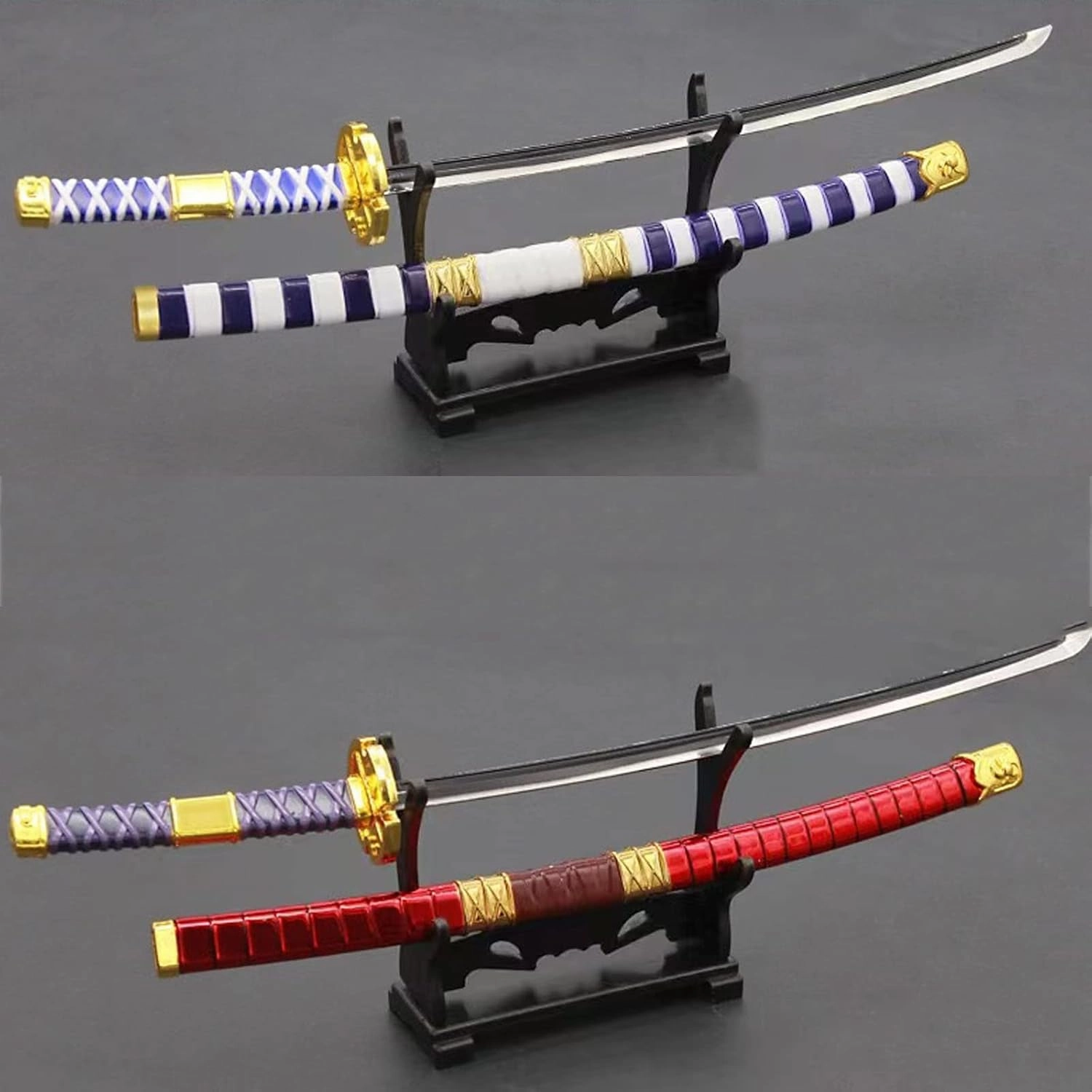 10'' Zoro Samurai Sword Anime Roronoa Shusui/Wado Ichimonji/Kitetsu/Yubashiri Sword Mini Metal Katana Collection Gift