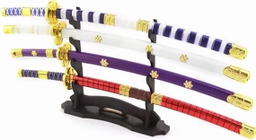 10'' Zoro Samurai Sword Anime Roronoa Shusui/Wado Ichimonji/Kitetsu/Yubashiri Sword Mini Metal Katana Collection Gift