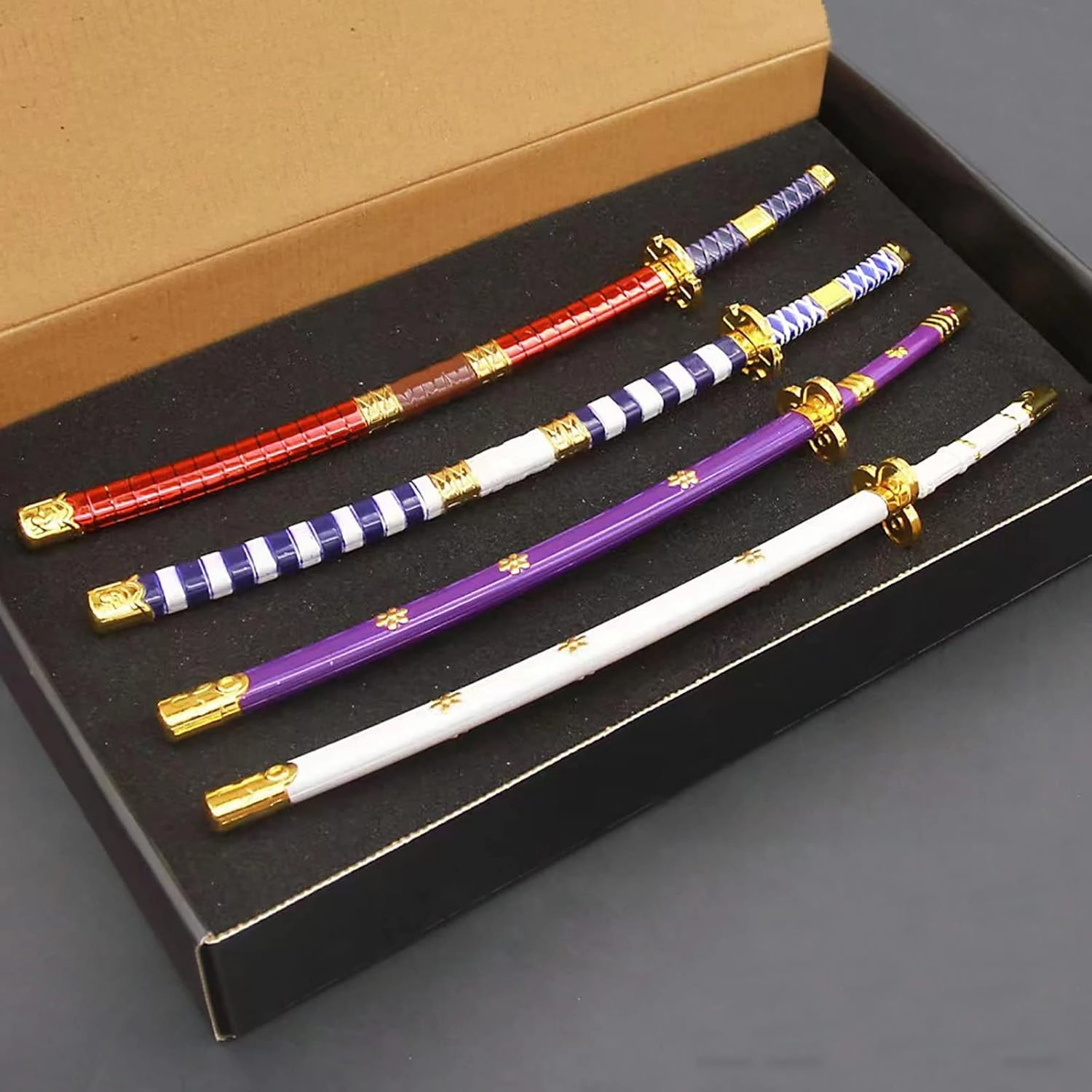10'' Zoro Samurai Sword Anime Roronoa Shusui/Wado Ichimonji/Kitetsu/Yubashiri Sword Mini Metal Katana Collection Gift