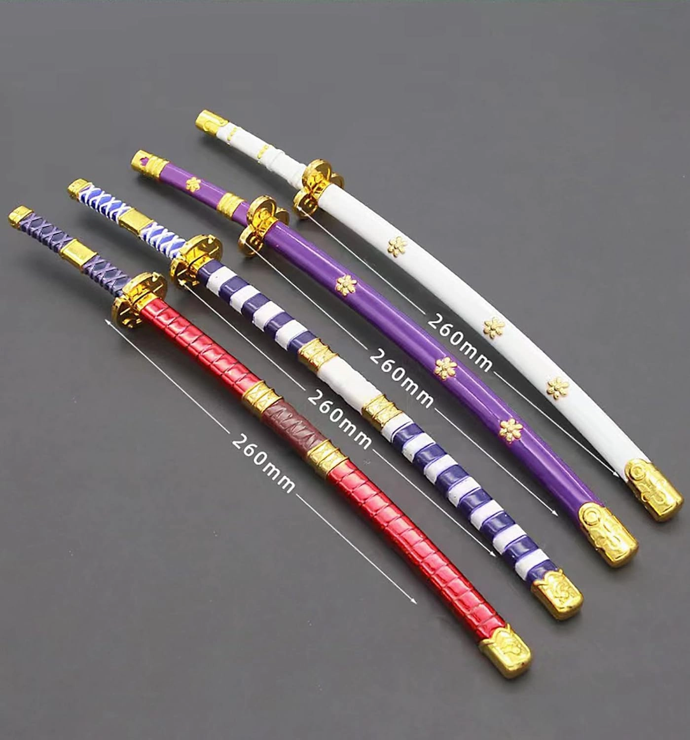 10'' Zoro Samurai Sword Anime Roronoa Shusui/Wado Ichimonji/Kitetsu/Yubashiri Sword Mini Metal Katana Collection Gift