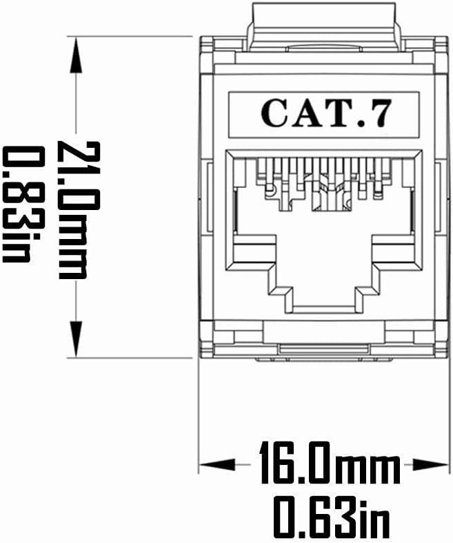 10 Pcs Cat7 Keystone Jack, Cat7 RJ45 FTP Tool-Less Type Zinc Alloy Module Shielded Keystone Jack Adapter 10 Gigabit Modular Jack
