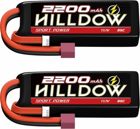 11.1V 3S Lipo Battery 85C 2200mAh with T Connector RC Battery Softcase for RC Airplane RC Quadcopter Helicopter Drone FPV(2 Packs)
