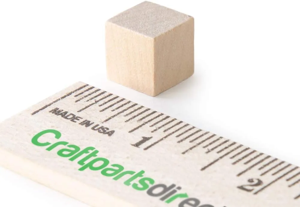 1/2 inch Wood Blocks - 500 Pack, Natural Solid Wooden Square Cubes, Unfinished – for Arts, Crafts, and DIY People