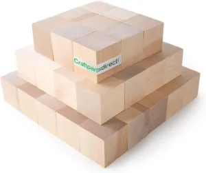 1/2 inch Wood Blocks - 500 Pack, Natural Solid Wooden Square Cubes, Unfinished – for Arts, Crafts, and DIY People