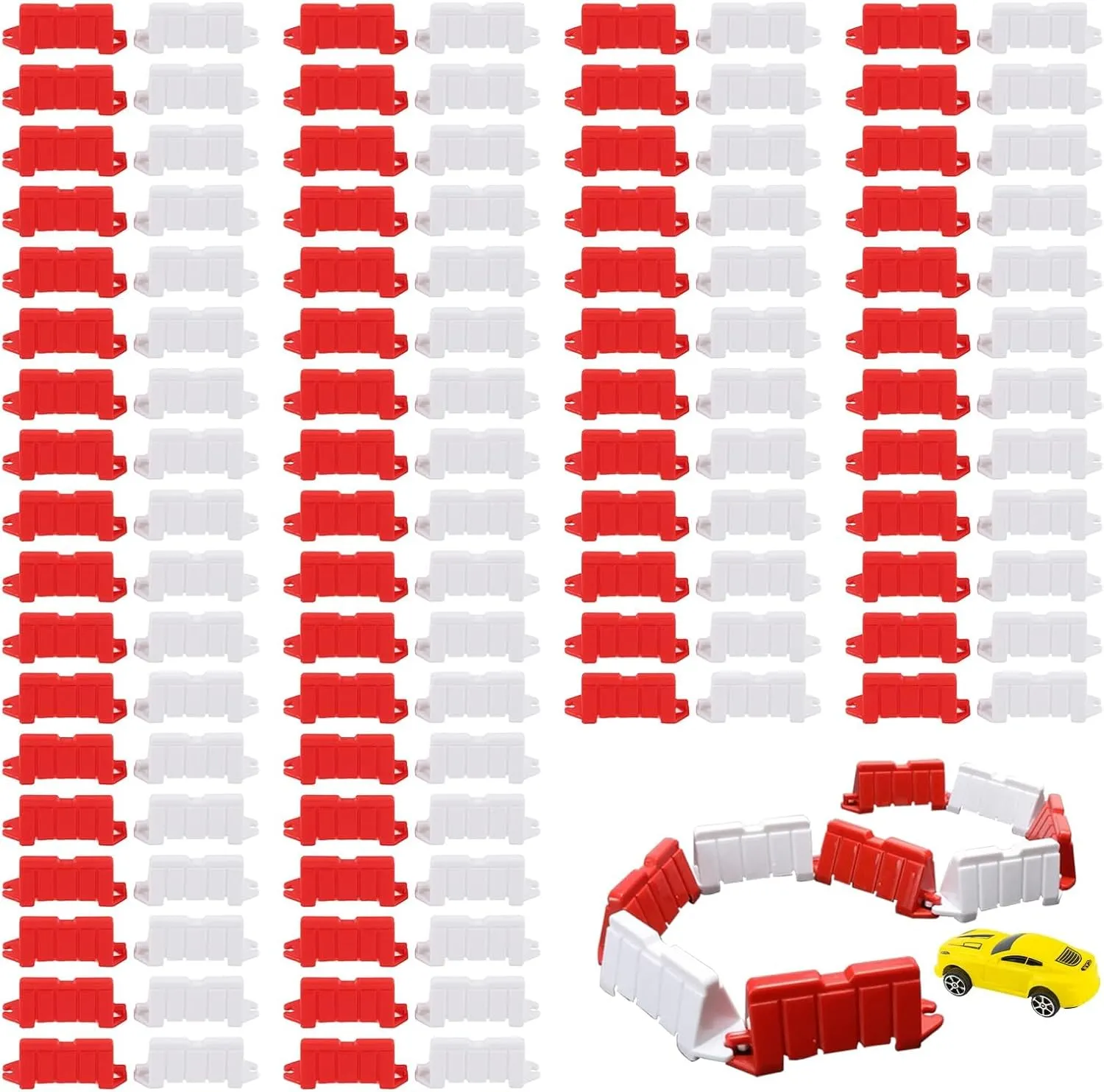 120Pcs RC Car Barrier, RC Drift Race Track Road Barrier, Universal Remote Controlled Car DIY Racing Track Road Barrier RC Car Drift Field Fence Drift Runway Decorative Accessories
