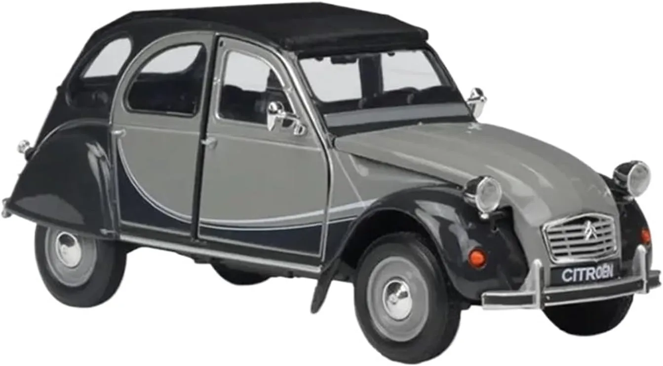 1:24 for Citroen 2CV 6 Alloy Car Model for Collection Memorial Mini Simulation Toys(Gray)