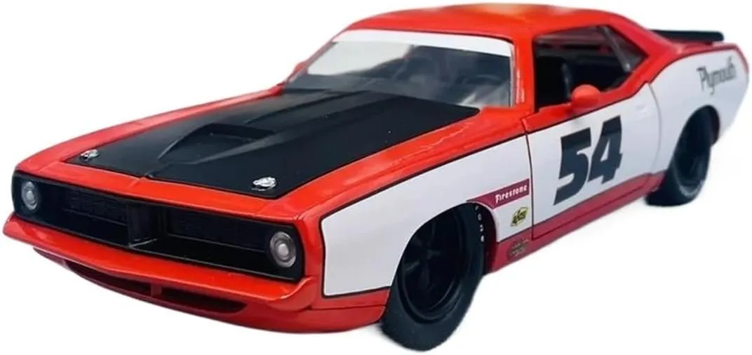 1:24 for Plymouth Barracuda 1973 Simulation Alloy Car Model Multifunctional Decorative Souvenirs Mini Simulation Toys(Black)