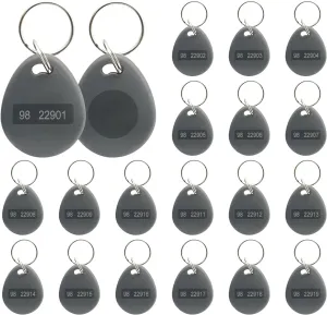 125KHz RFID Key Fob, 26 bit Keyfob Proximity Fob Compatible with Prox Key ISO-Prox 1346 1386 1326 H10301 Readable, Reproducible Rewritable Hid Card for Card Reader, 98/99 Site Code, 100Pc
