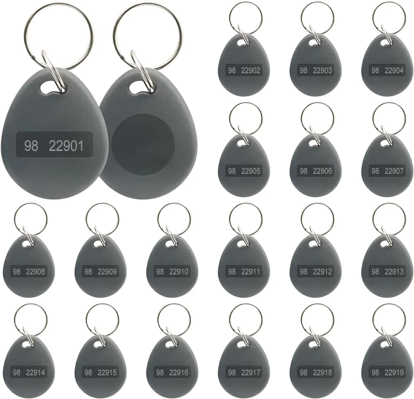 125KHz RFID Key Fob, 26 bit Keyfob Proximity Fob Compatible with Prox Key ISO-Prox 1346 1386 1326 H10301 Readable, Reproducible Rewritable Hid Card for Card Reader, 98/99 Site Code, 100Pc