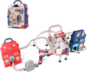 129PCS Train Set Toy Train for Boys & Girls, Train Track Fits for with Double Two Trains,Christmas Festival Birthday Gifts for 3 4 5 6 Kids Toddlers Red Train
