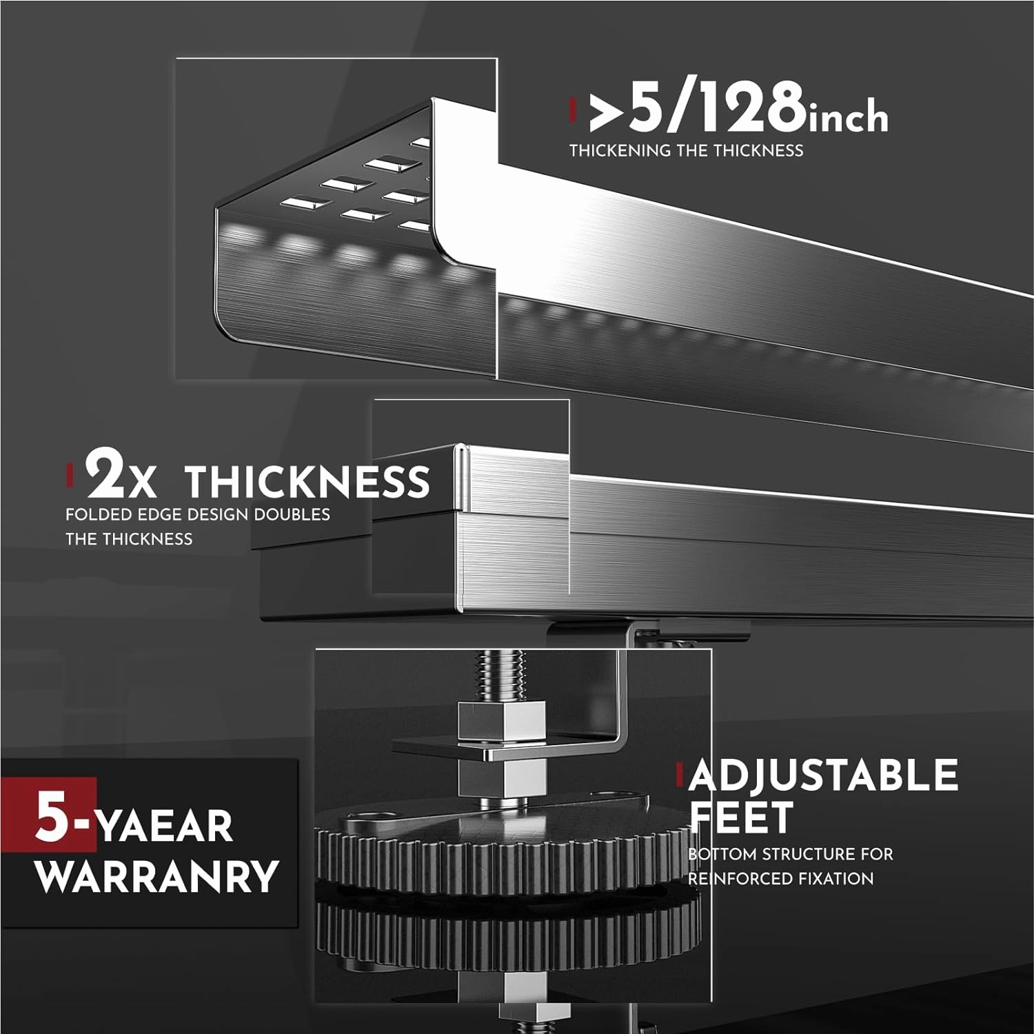 12 Inch Linear Shower Drain Rectangular Floor Drain with Accessories Square Hole Pattern Cover Grate Removable SUS304 Stainless Steel CUPC Certified Brushed