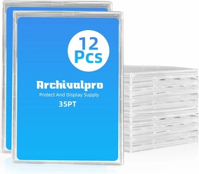 12pcs Cards Sleeves 35pt Top Loaders Mini Snap Card Holder for Trading Cards Protectors Hard Plastic for Baseball Card