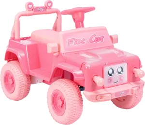 12V Electric Kids Ride On Car for Toddlers,Fist Interactive Powerful & Safe Ride-On Rechargeable Battery,Toy with Music, Mood Card, Foot Pedals for Boys & Girls Ages 3