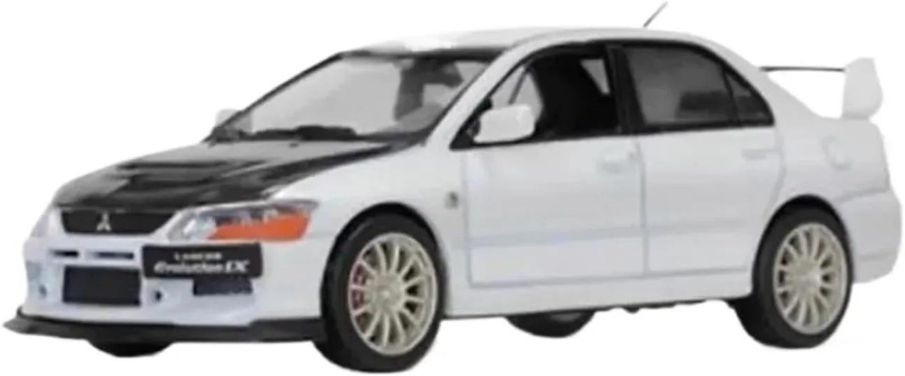 1:43 for Lancer EVO9 Generation IX White Sports Car Racing Model Decorative Ornaments Mini Simulation Toys