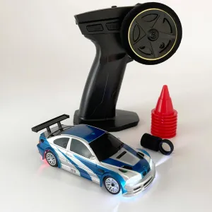 1/43 RC Drift Car with Gyro Mini Drift RC Car 4WD Remote Control Sport Vehicle with Drifting and Racing Tires ESP Gyroscope Proportional Throttle Steering Indoor Hobby Toy RTR for Adult