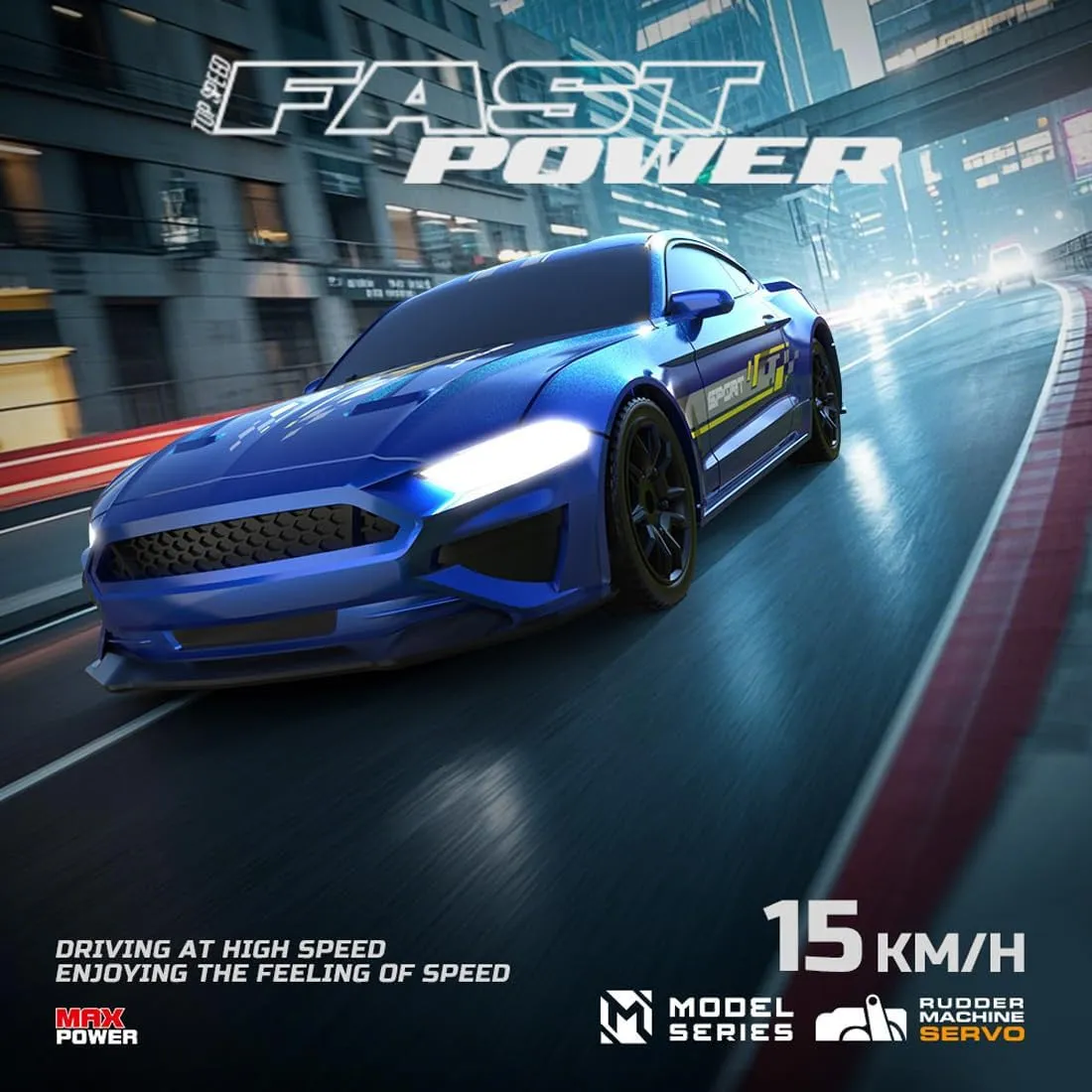 1/43 Scale RC Drift Car, 2.4G 4WD Full Proportional RC Sport Car with LED Lights, RC Racing Toy for Hobbyist