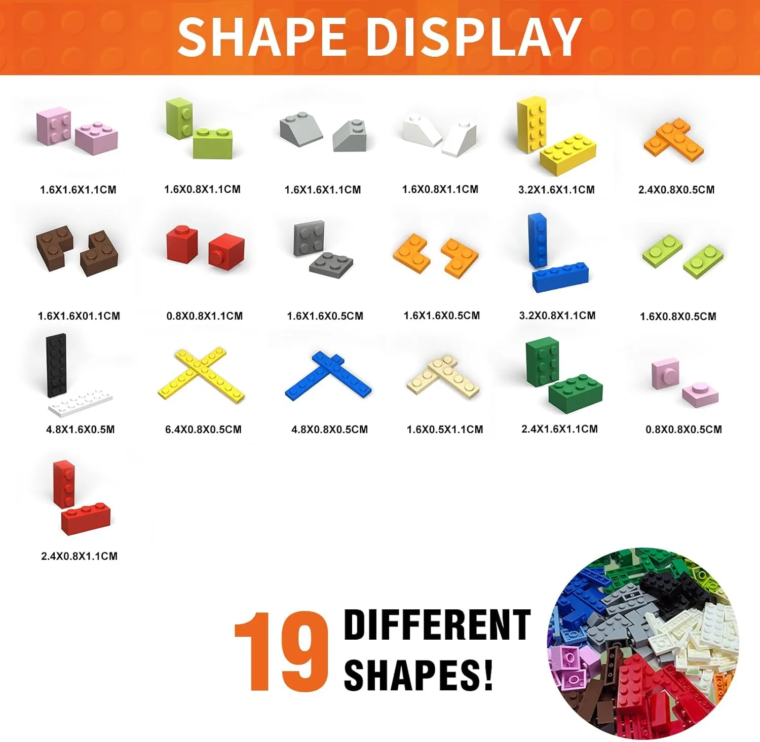 1500 Pieces Classic Building Bricks Set – Bulk Basic Blocks in 12 Colors & 14 Shapes, Compatible Bulk Block, STEM Educational Toy Suitable for Boys & Girls Ages 6 , Packed in Box.
