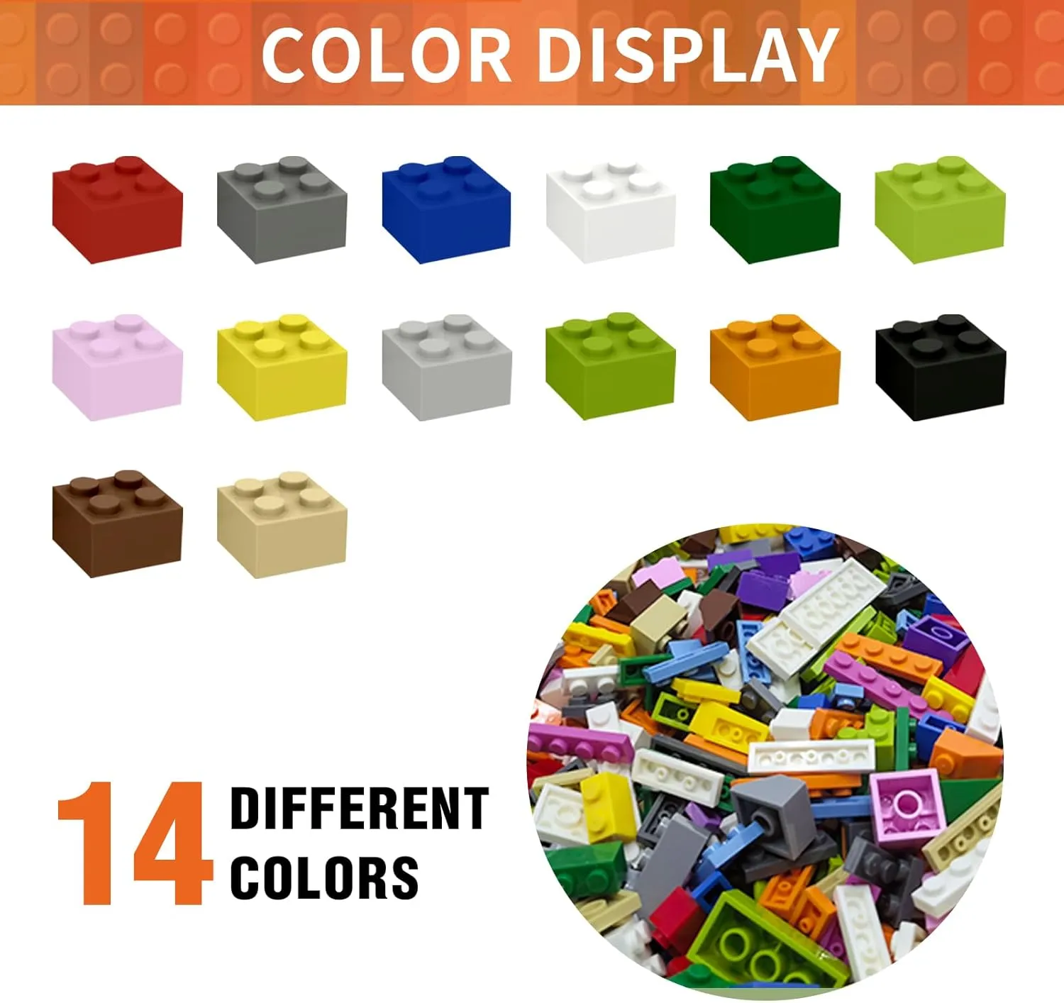 1500 Pieces Classic Building Bricks Set – Bulk Basic Blocks in 12 Colors & 14 Shapes, Compatible Bulk Block, STEM Educational Toy Suitable for Boys & Girls Ages 6 , Packed in Box.