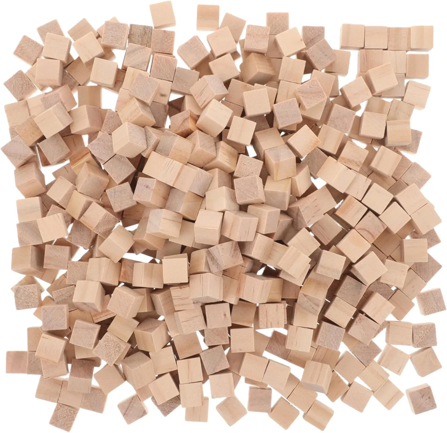 1500pcs Natural Wooden Cubes for Early Education Unfinished Craft Blocks for Boys and Girls Building and for Home and School Use Promotes Imagination and Skill Development