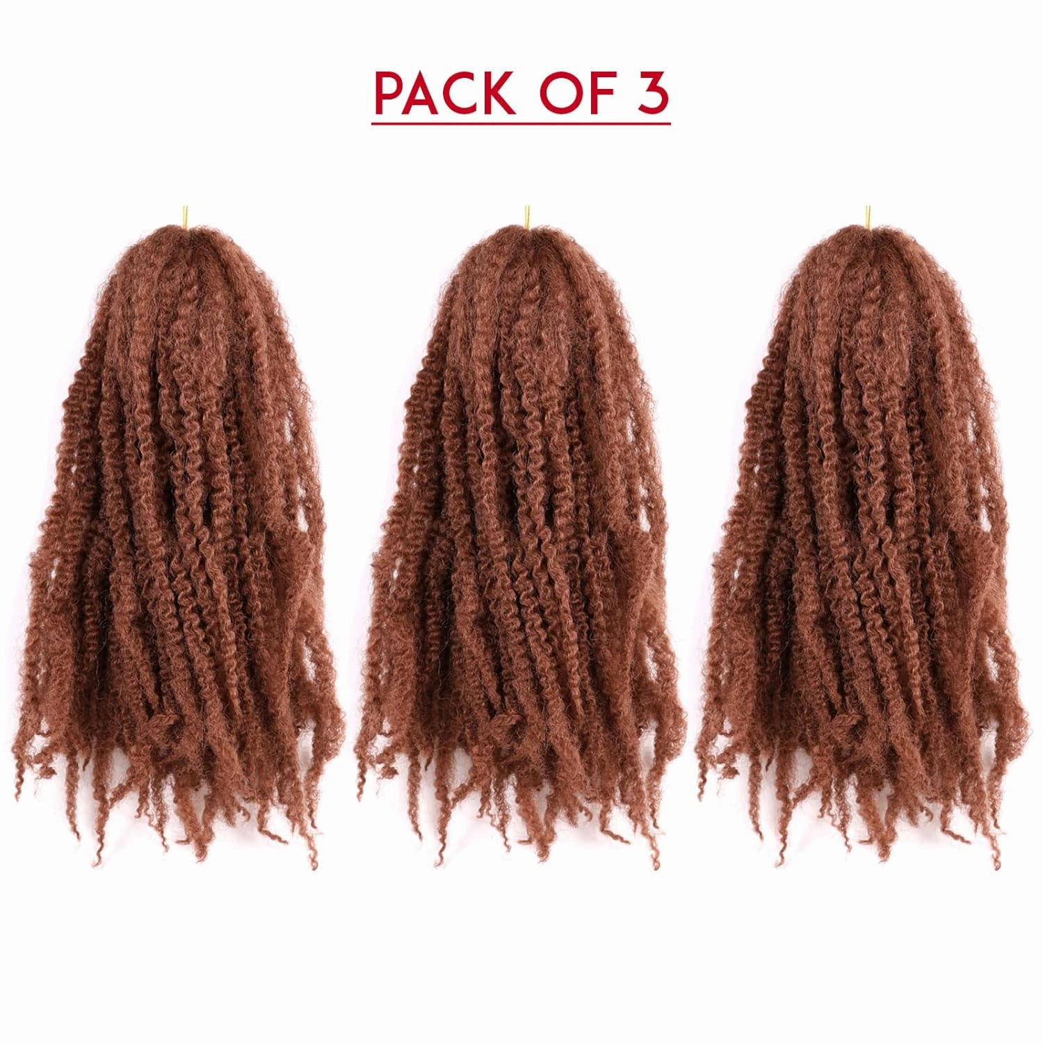 18 Inches Pack of 3 Marley Hair For Faux Locs Soft & Bouncy Cuban Twist Hair Synthetic Kanekalon Kinky Twist Hair For Braiding Crochet Marley Twist Braiding Hair For Black Woman #30