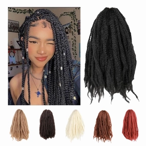 18 Inches Pack of 3 Marley Hair For Faux Locs Soft & Bouncy Cuban Twist Hair Synthetic Kanekalon Kinky Twist Hair For Braiding Crochet Marley Twist Braiding Hair For Black Woman #30