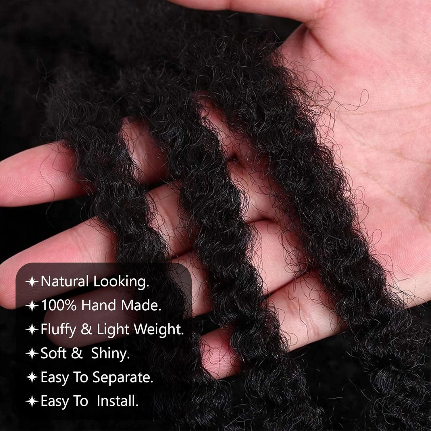 18 Inches Pack of 6 Marley Hair For Faux Locs Soft & Bouncy Cuban Twist Hair Synthetic Kanekalon Kinky Twist Hair For Braiding Crochet Marley Twist Braiding Hair For Black Woman 1B / Natural Black