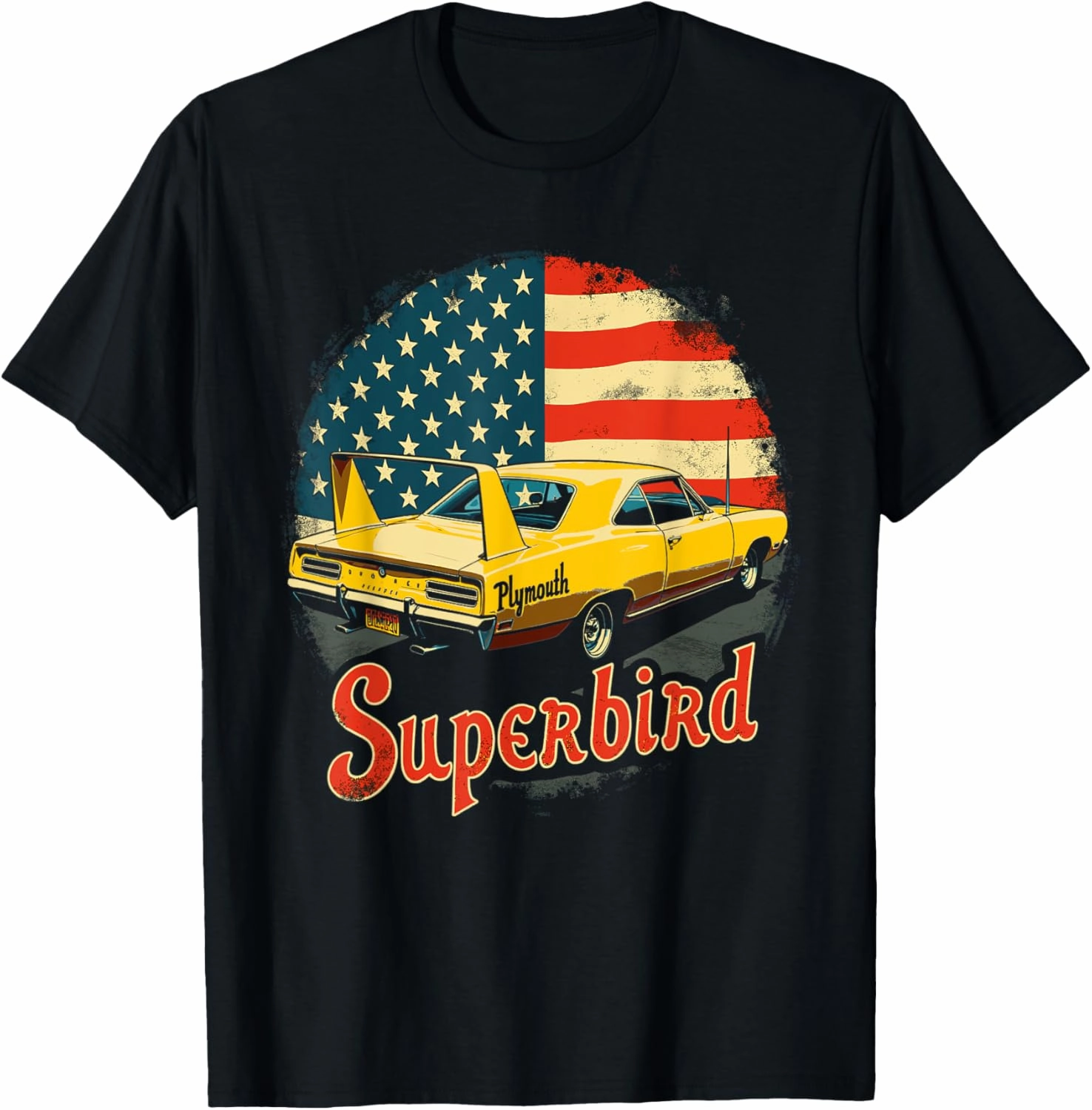 1970 Plymouth Superbird Vintage Classic car American Flag T-Shirt