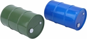 1/10 Oil Drum, Metal Mini Oil Drum Container 2PCS RC Crawler Decor, Oil Drum RC Crawler Accessory Mini Oil Drum Container Decoration for Toy Car 1/10 RC Crawler(Blue-Green)