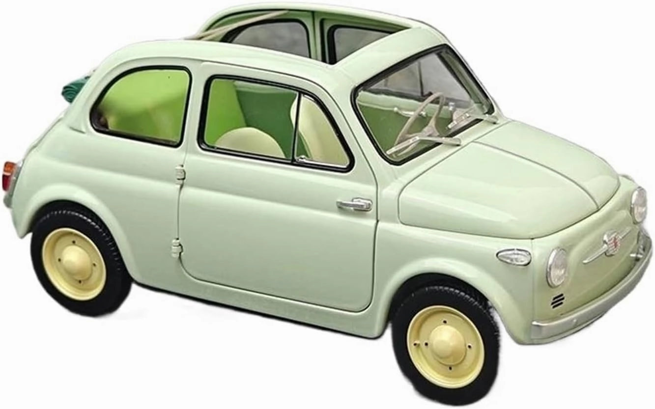 1 18 for Fiat Nuova 500 Classic Car Model Metal Static Decoration Diecast Vehicle Models Private Collection Simulation Vehicle Playset(Green)