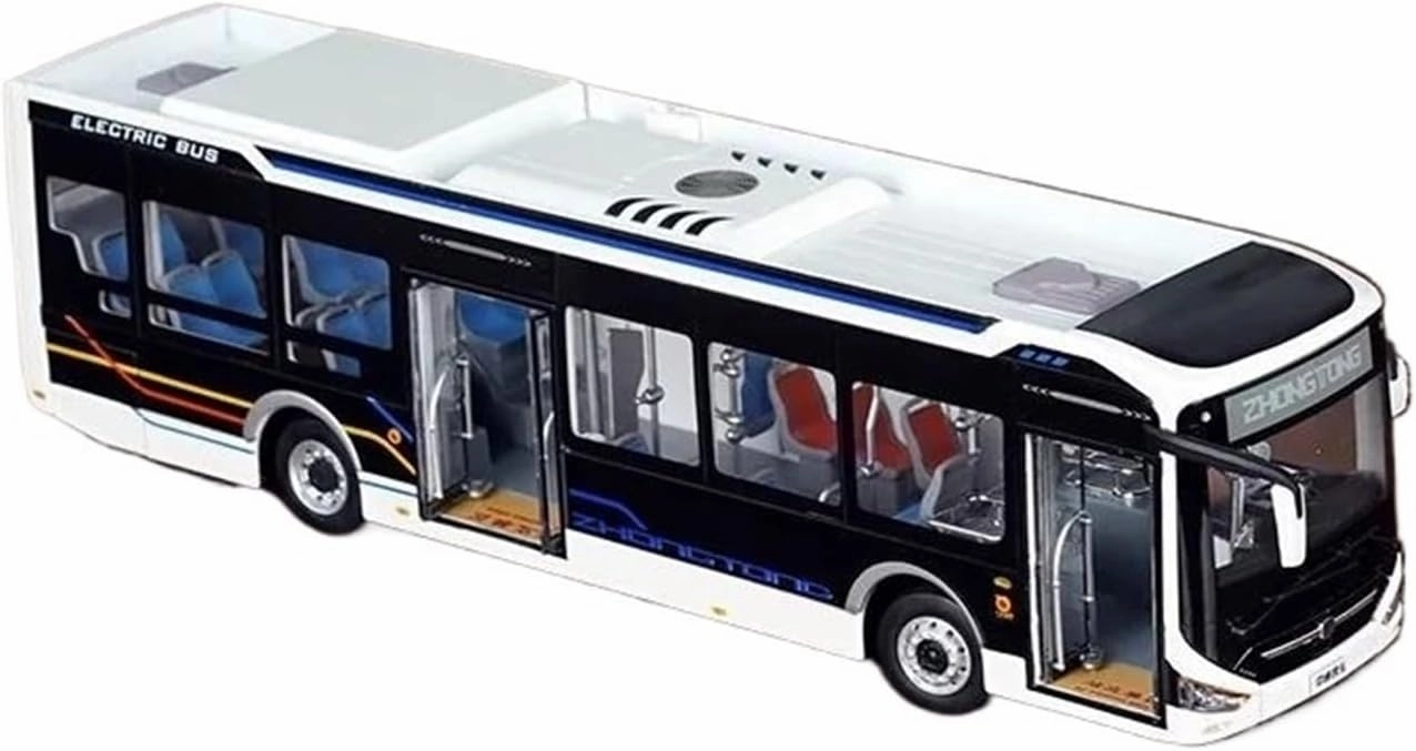 1:42 for Zhongtong Bus LCK6126EVGRA1 Alloy Car Model Artwork Souvenir for Collection and Display Mini Simulation Toys(White)