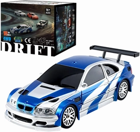 1/43 Scale RC Drift Car, 2.4G 4WD Full Proportional Control RC Sport Car with LED Light, RC Racing Toy for Hobbyist