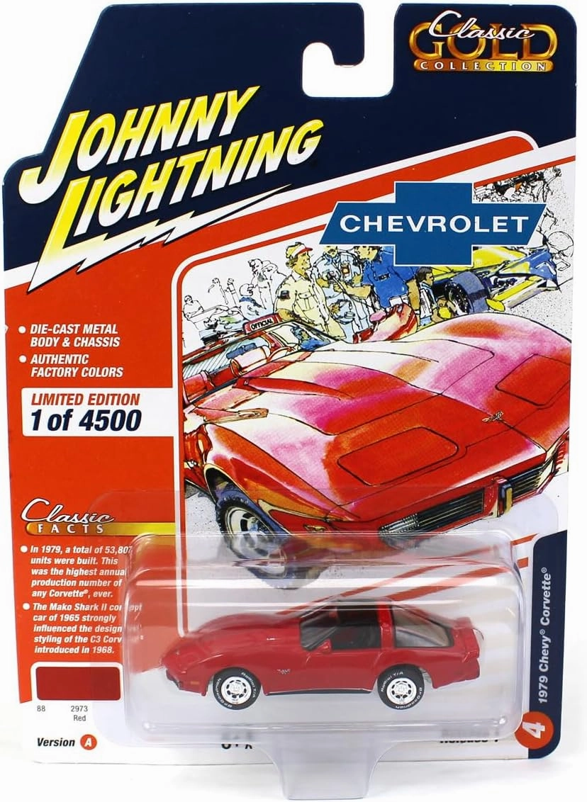 1/64 Johnny Lightning Classic Gold 1A - 1979 Chevrolet Corvette, Red JLCG031-A4