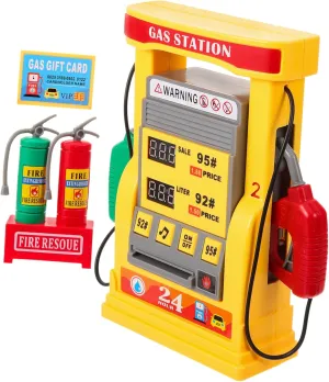 1Set Gas Station Simulation Model Kit Multifunctional Educational for Interactive Card Swiping Voice Prompt Counting for Table Decoration Creative Play