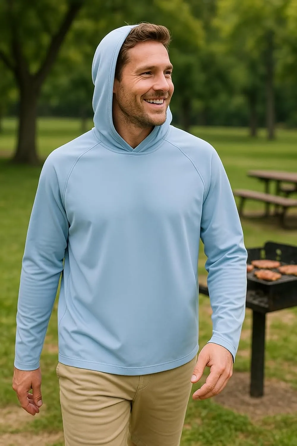 2-in-1 Cooling Mosquito Jacket with Hood for Men & Women - UPF 50  Sun Protection with Adjustable Face Mesh