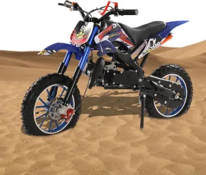 2-Stroke Gas Power Kids Dirt Bike, 49cc Kids Mini Motocross - The Ultimate Off-Road Thrill with High Speed, Maximum Control and Endless Adventure, Racing Max Speed 40km/H (Blue)