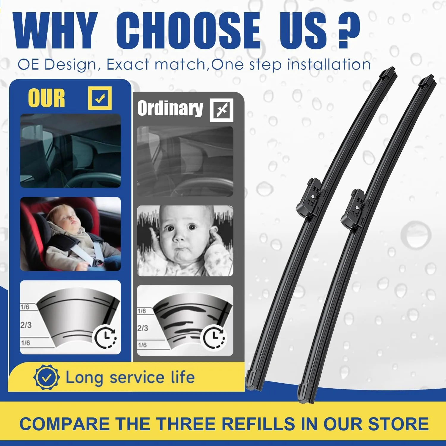 2 Wipers Factory Replacement For 2014-2018 Chevrolet Silverado GMC Sierra Original Equipment Windshield Wiper Blades Set - 22" 22" Top Lock (Set of 2) Not for J HOOK