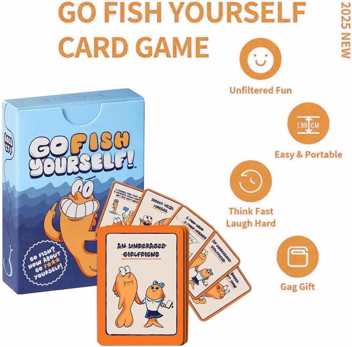 2025 New Go Fish Card Game Yourself for Adult, F K F*ck Deck Night Party Game for 2  Players, Adults, Gag Gift for Friends, Couples & Coworkers, Family Classic Interactive Fun (1)