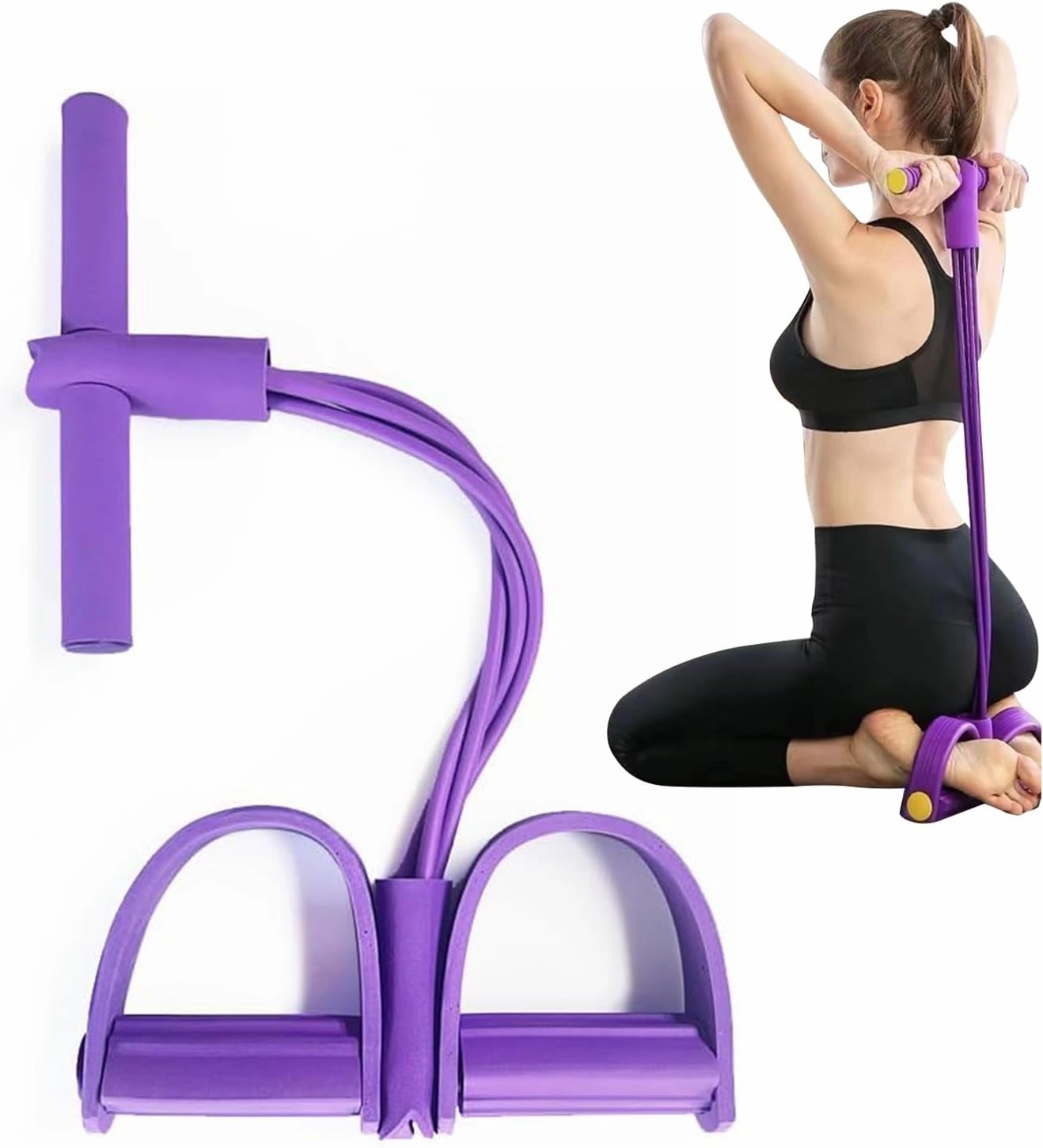 21 Fitness Resistance Bands-8 Tube Pedal Ankle Puller 2025 Upgrade Stretch Bands for Exercise Sit Up Exercise Equipment AB Training Auxiliary Device Workout Equipment for Women Men