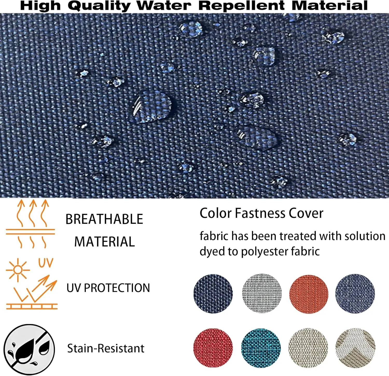 24x24 inch Outdoor/Indoor Deep Seat Patio Cushions Set of 2 Deep Seat Bottom Resilient Foam Filling with Ties&Zipper Water Repellent Stain-Resistant UV Resistant Weather Resistant Midnight